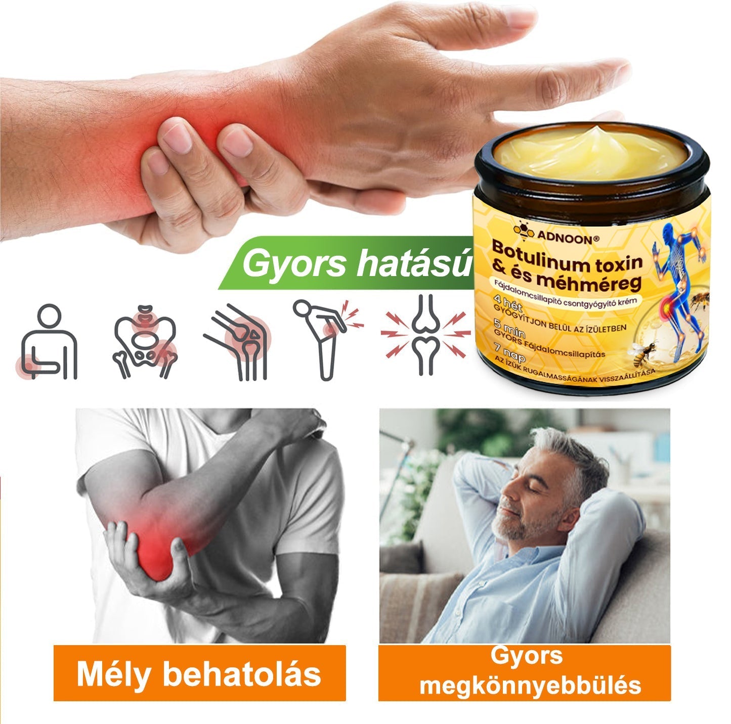 🔥ADNOON® Botulinum Toxin & Méhméreg Fájdalomcsillapító Csontgyógyító Krém👨‍⚕️