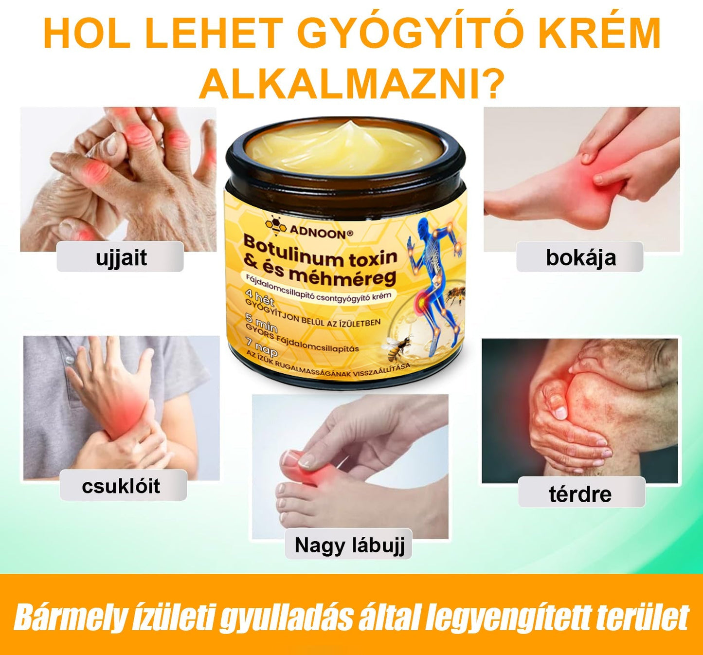 🔥ADNOON® Botulinum Toxin & Méhméreg Fájdalomcsillapító Csontgyógyító Krém👨‍⚕️